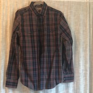 Express men's plaid casual dress shirt